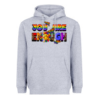 Heather Grey you are enough Heavyweight Hoodie - FaDigitalArtStudio