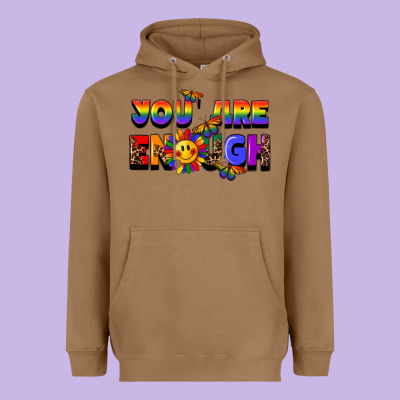 You Are Enough Heavyweight Hoodie Designed By Fadigitalartstudio