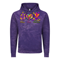 Cloud Purple Peace Love Mardi Gras Vintage Hoodie - BundleAndBundleShop