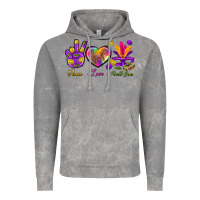 Cloud Rock Peace Love Mardi Gras Vintage Hoodie - BundleAndBundleShop