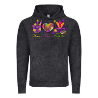 Vintage Black Peace Love Mardi Gras Vintage Hoodie - BundleAndBundleShop