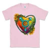 Bubblegum Pink Lgbtq Heart With Sunflower Classic Tee - BundleAndBundleShop