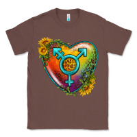 Chestnut Lgbtq Heart With Sunflower Classic Tee - BundleAndBundleShop
