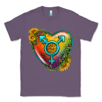 Lavender Lgbtq Heart With Sunflower Classic Tee - BundleAndBundleShop