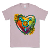 Lilac Lgbtq Heart With Sunflower Classic Tee - BundleAndBundleShop