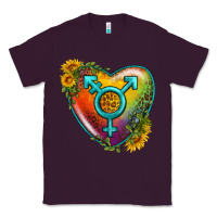 Plum Lgbtq Heart With Sunflower Classic Tee - BundleAndBundleShop
