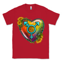 Red Lgbtq Heart With Sunflower Classic Tee - BundleAndBundleShop