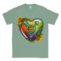 Sage Lgbtq Heart With Sunflower Classic Tee - BundleAndBundleShop