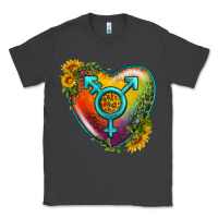 Smoke Lgbtq Heart With Sunflower Classic Tee - BundleAndBundleShop