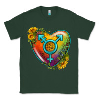 Sports Green Lgbtq Heart With Sunflower Classic Tee - BundleAndBundleShop