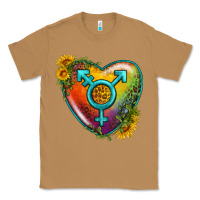 Toasted Coconut Lgbtq Heart With Sunflower Classic Tee - BundleAndBundleShop
