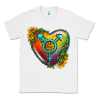 White Lgbtq Heart With Sunflower Classic Tee - BundleAndBundleShop
