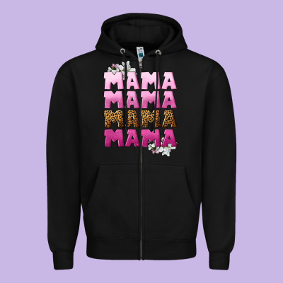 Mama Mama Mama Mama Mother's Day Zipper Hoodie Designed By Cowgirlartshop