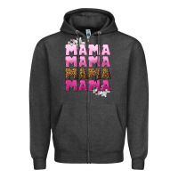 Charcoal Heather Mama Mama Mama Mama Mother's Day Zipper Hoodie - CowGirlArtShop