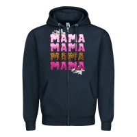 Navy Mama Mama Mama Mama Mother's Day Zipper Hoodie - CowGirlArtShop