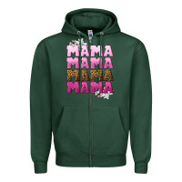 Sports Green Mama Mama Mama Mama Mother's Day Zipper Hoodie - CowGirlArtShop