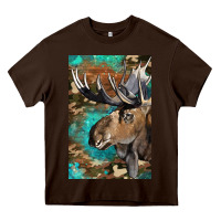Chocolate Brown Western Camo Moose Heavy Core Tee - LillyAllenDesigns