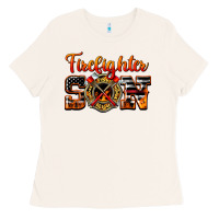 Bone American Flag Firefighter Son Ladies Tee - LillyAllenDesigns
