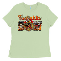 Matcha American Flag Firefighter Son Ladies Tee - LillyAllenDesigns