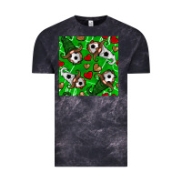 Cloud Black soccer gnomes and hearts seamless pattern Vintage Tee - BundleAndBundleShop