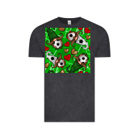 Vintage Black soccer gnomes and hearts seamless pattern Vintage Tee - BundleAndBundleShop