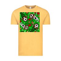 Vintage Mustard soccer gnomes and hearts seamless pattern Vintage Tee - BundleAndBundleShop