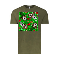 Vintage Olive soccer gnomes and hearts seamless pattern Vintage Tee - BundleAndBundleShop