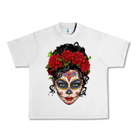 Lunar Rock mexican sugar skull messy bun woman Urban Heavy Tee - LillyAllenDesigns