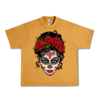 Peanut Butter mexican sugar skull messy bun woman Urban Heavy Tee - LillyAllenDesigns