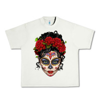 Pistachio mexican sugar skull messy bun woman Urban Heavy Tee - LillyAllenDesigns