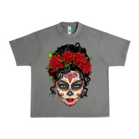 Tornado mexican sugar skull messy bun woman Urban Heavy Tee - LillyAllenDesigns