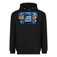 Black Back the blue Heavyweight Hoodie - FaDigitalArtStudio