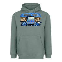 Sage Back the blue Heavyweight Hoodie - FaDigitalArtStudio