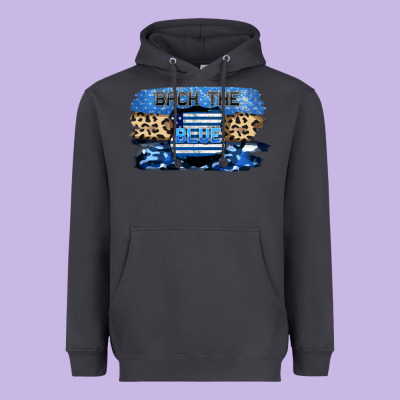 Back The Blue Heavyweight Hoodie Designed By Fadigitalartstudio
