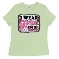 Matcha i wear pink for my mom breast cancer awareness Ladies Tee - Jasminsmagicworld