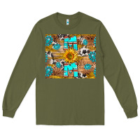 Army Green western mom Long Sleeve Tee - RanaPortraitStore