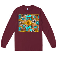 Burgundy western mom Long Sleeve Tee - RanaPortraitStore