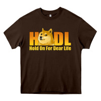 Chocolate Brown hodl hold on for dear life dogecoin Heavy Core Tee - Jasminsmagicworld