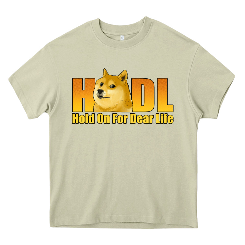 Hodl Hold On For Dear Life Dogecoin Heavy Core Tee by Jasminsmagicworld | Teevron