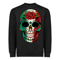 Black Mexican Skull Heavyweight Sweatshirt - texasbilliewilder
