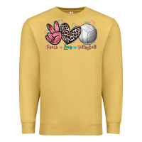 Antique Gold Peace Love Volleyball Premium Sweatshirt - FaDigitalArtStudio