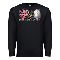 Black Peace Love Volleyball Premium Sweatshirt - FaDigitalArtStudio