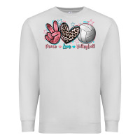 Dove Grey Peace Love Volleyball Premium Sweatshirt - FaDigitalArtStudio