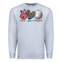 Heather Grey Peace Love Volleyball Premium Sweatshirt - FaDigitalArtStudio