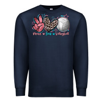 Navy Peace Love Volleyball Premium Sweatshirt - FaDigitalArtStudio