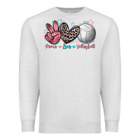 Oatmeal Heather Peace Love Volleyball Premium Sweatshirt - FaDigitalArtStudio
