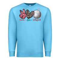 Ocean Blue Peace Love Volleyball Premium Sweatshirt - FaDigitalArtStudio