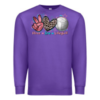 Purple Peace Love Volleyball Premium Sweatshirt - FaDigitalArtStudio