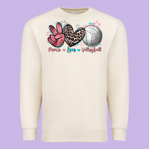Peace Love Volleyball Premium Sweatshirt Designed By Fadigitalartstudio