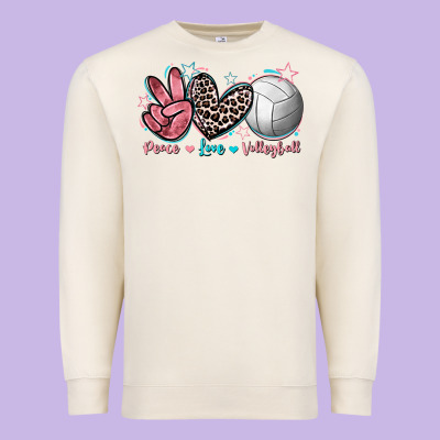 Peace Love Volleyball Premium Sweatshirt Designed By Fadigitalartstudio